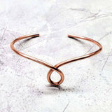 Handmade Sculpted Copper Teardrop Bangle from Alexa Martha Designs