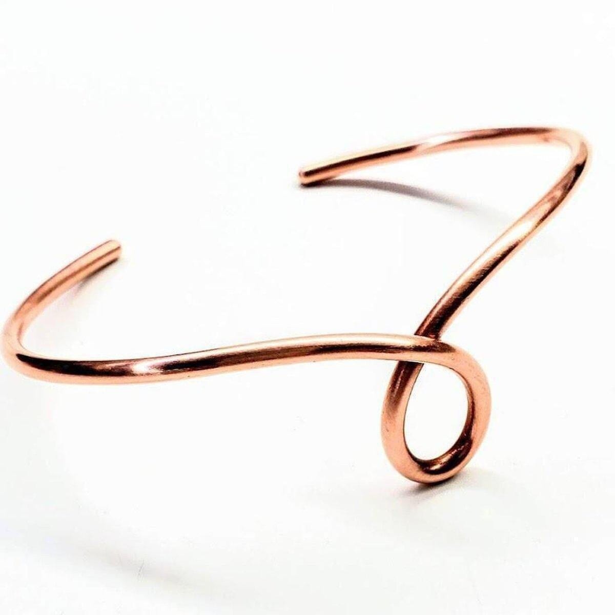 Handmade Sculpted Copper Teardrop Bangle from Alexa Martha Designs