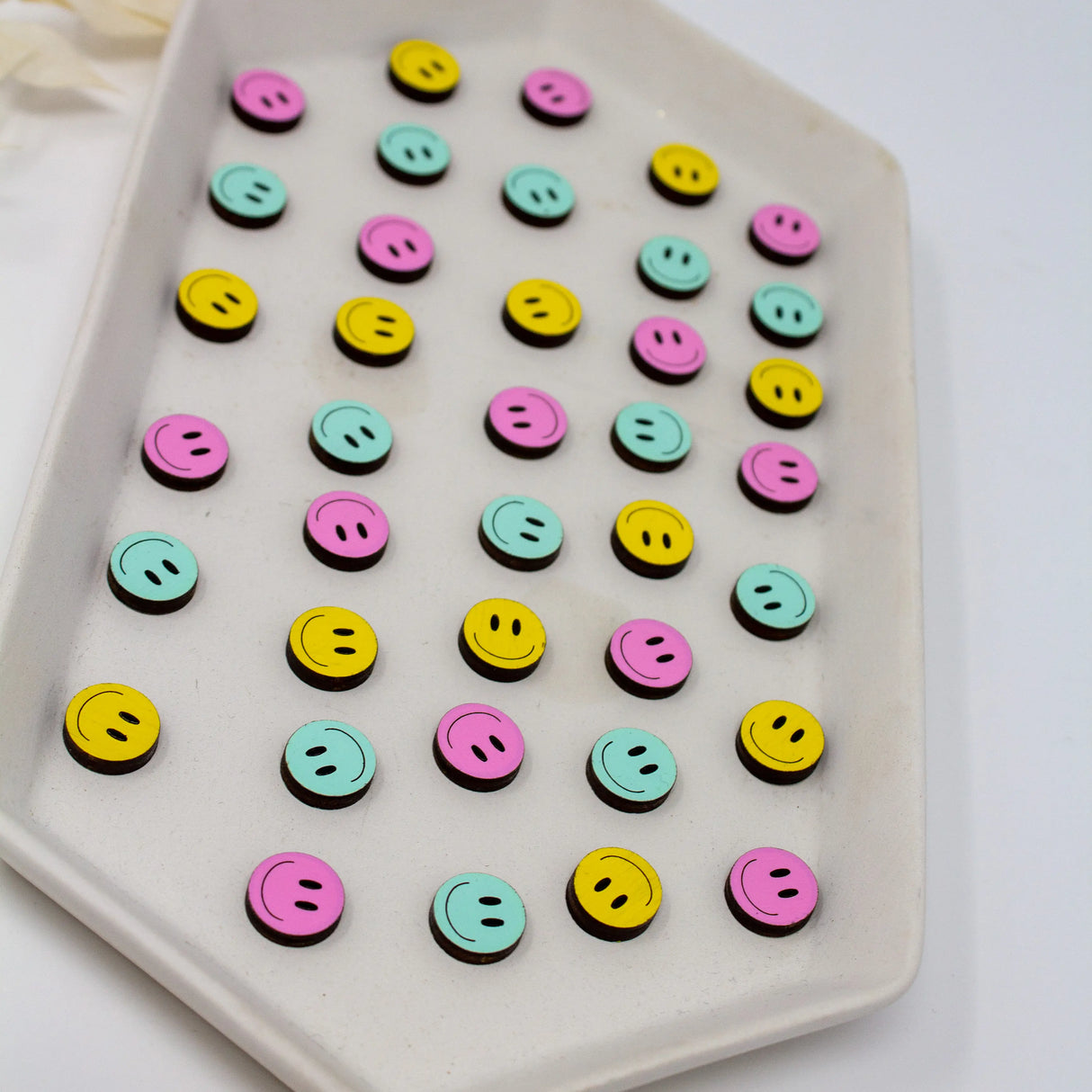 Happy Face Studs - 3 Colors Available from LE CHIC MIAMI