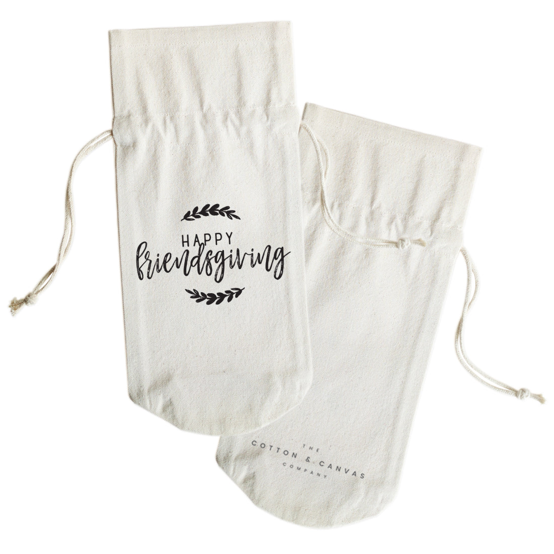Happy Friendsgiving Canvas Wine Bag from The Cotton & Canvas Co.