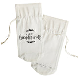 Happy Friendsgiving Canvas Wine Bag from The Cotton & Canvas Co.