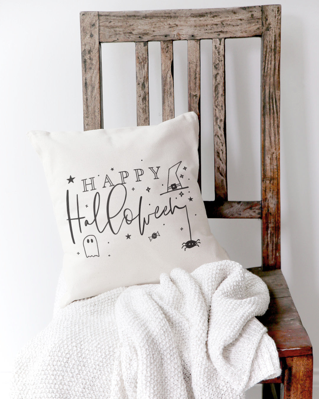 Happy Halloween Cotton Canvas Halloween Pillow Cover from The Cotton & Canvas Co.