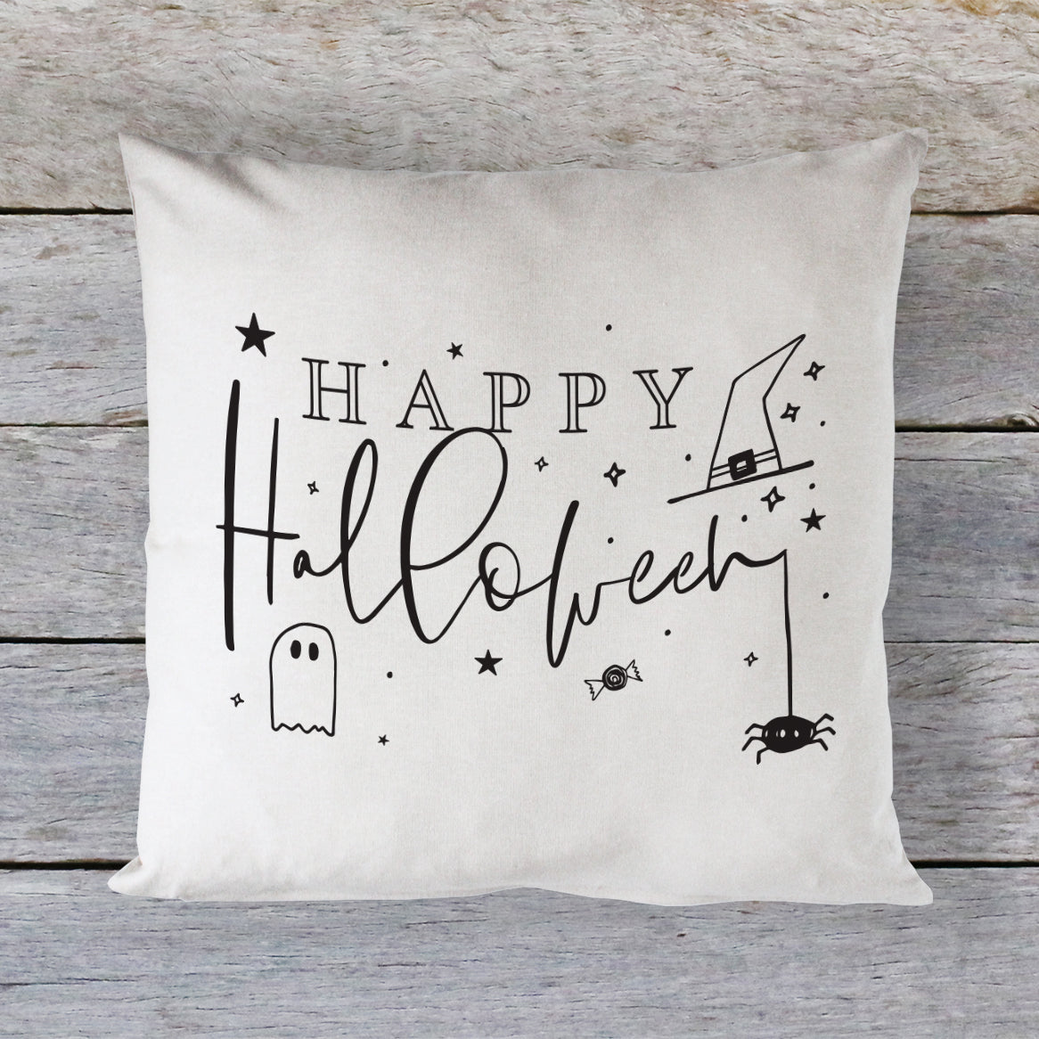 Happy Halloween Cotton Canvas Halloween Pillow Cover from The Cotton & Canvas Co.