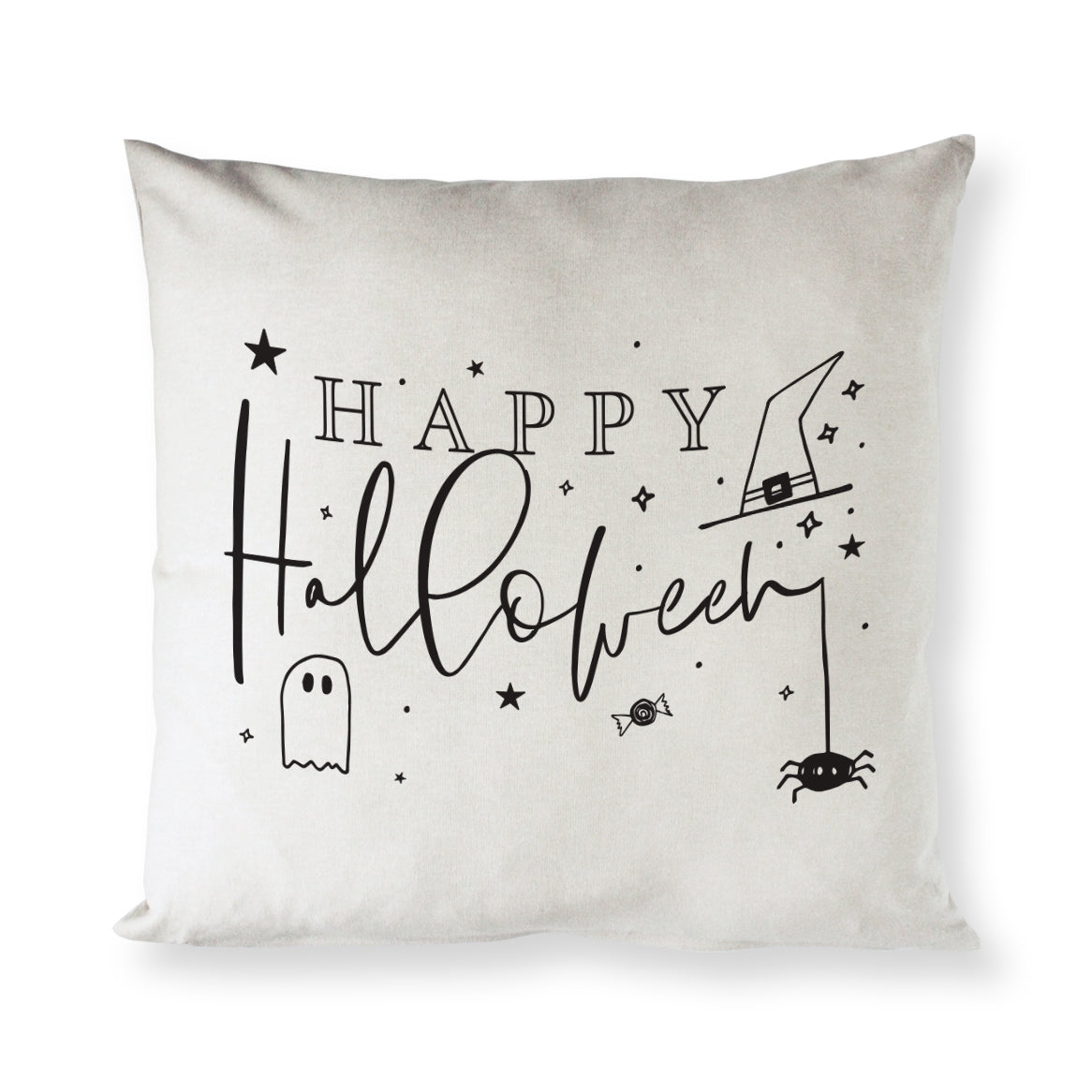Happy Halloween Cotton Canvas Halloween Pillow Cover from The Cotton & Canvas Co.