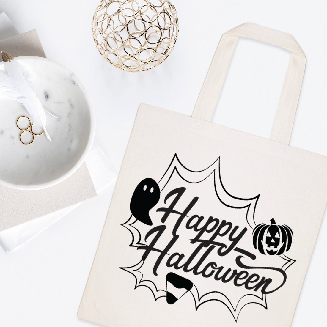 Happy Halloween Cotton Canvas Tote Bag from The Cotton & Canvas Co.