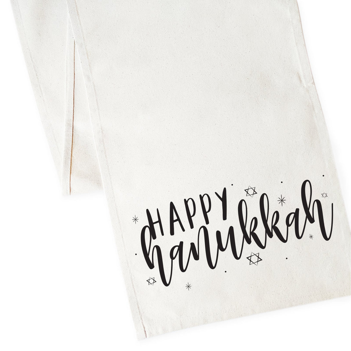 Happy Hanukkah Canvas Table Runner from The Cotton & Canvas Co.