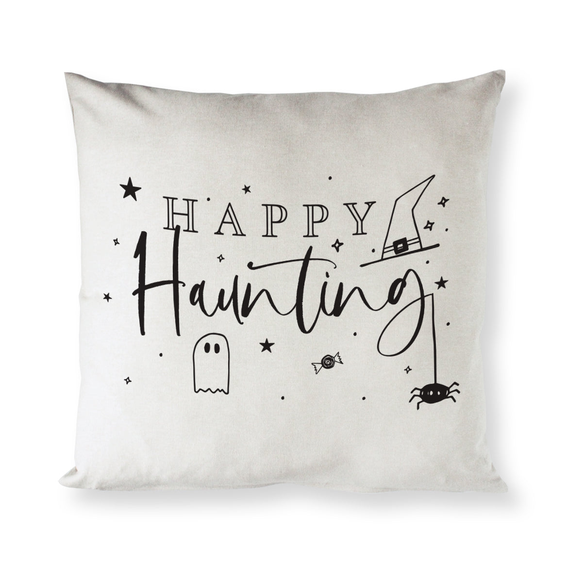 Happy Haunting Cotton Canvas Halloween Pillow Cover from The Cotton & Canvas Co.