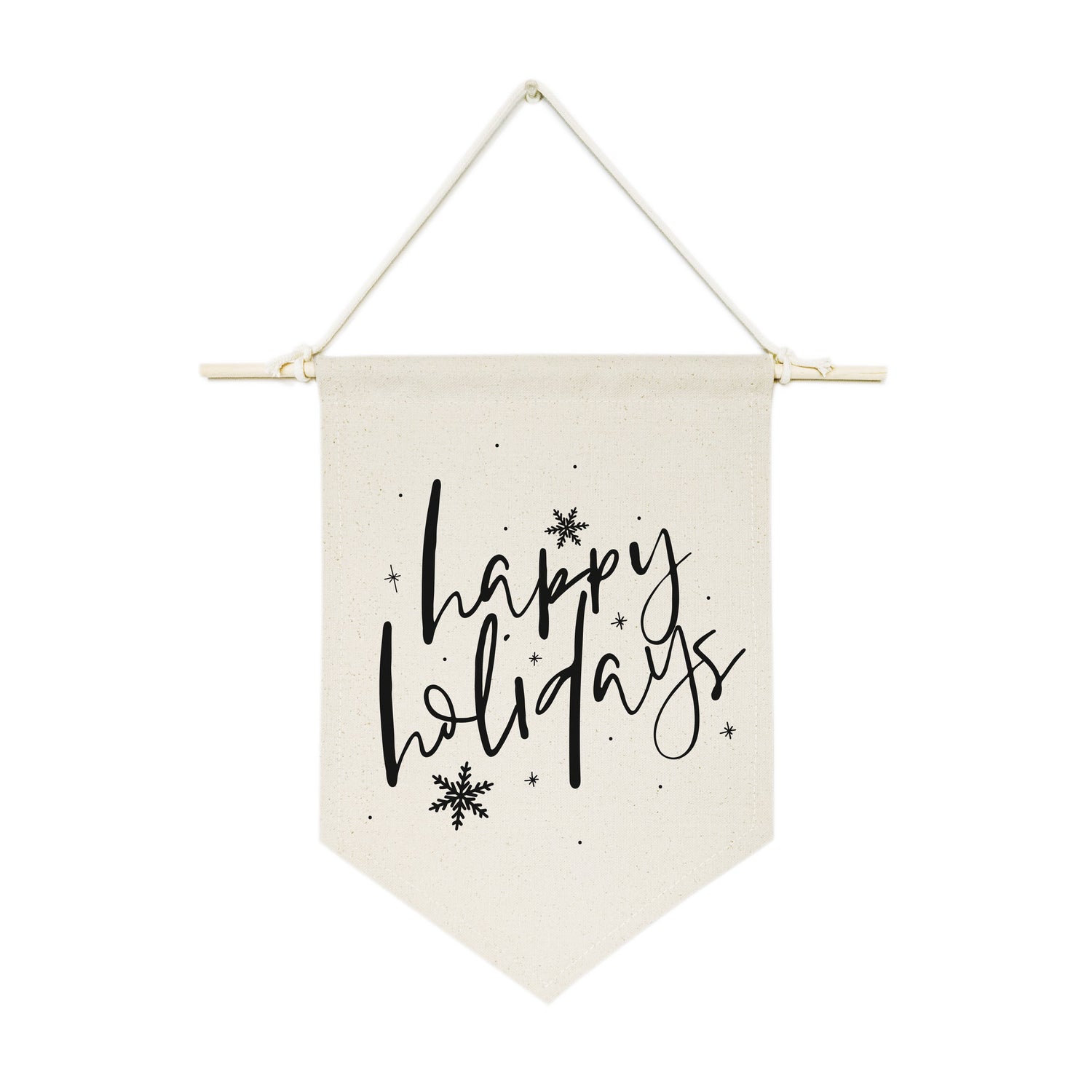 Happy Holidays Hanging Wall Banner from The Cotton & Canvas Co.
