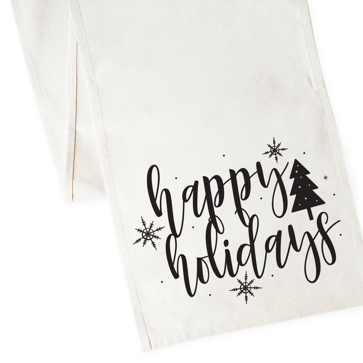 Happy Holidays Canvas Table Runner from The Cotton & Canvas Co.