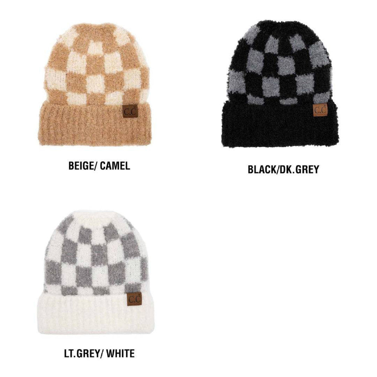 CC Beanie Oh so Soft Check Boucle Skully Hats
