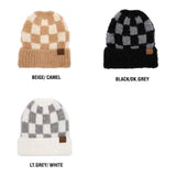 CC Beanie Oh so Soft Check Boucle Skully Hats