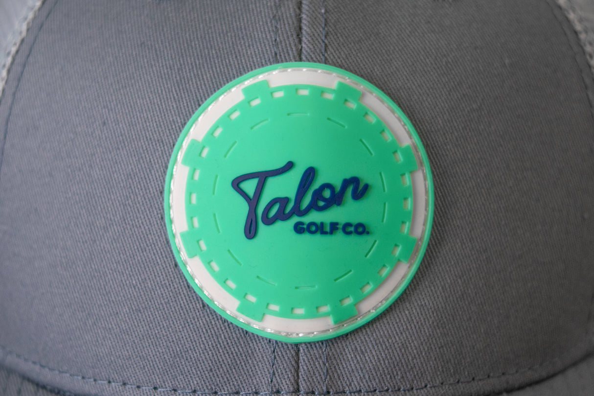 Mint Poker Chip Trucker Hat from Talon Golf LLC