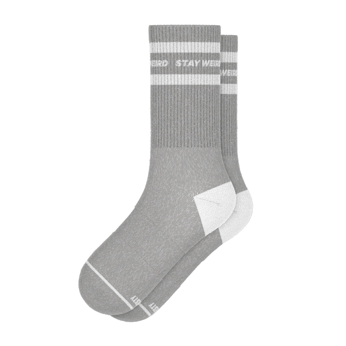 The Haze | Grey and White Stripe Heel Hammock™ Crew Socks from Shinesty