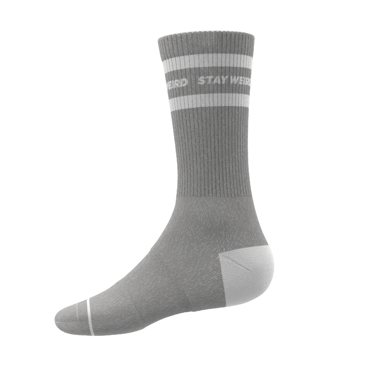 The Haze | Grey and White Stripe Heel Hammock™ Crew Socks from Shinesty
