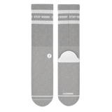 The Haze | Grey and White Stripe Heel Hammock™ Crew Socks from Shinesty