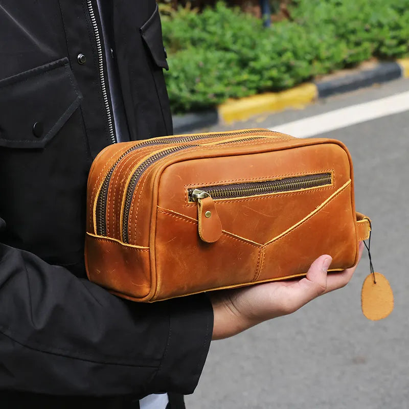 The Nomad Toiletry Bag | Genuine Leather Travel Toiletry Bag from STEEL HORSE LEATHER