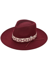 C.C Geometric Trim Band Vegan Felt Panama Hat from Madeline Love