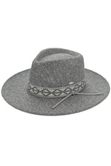 C.C Geometric Trim Band Vegan Felt Panama Hat from Madeline Love