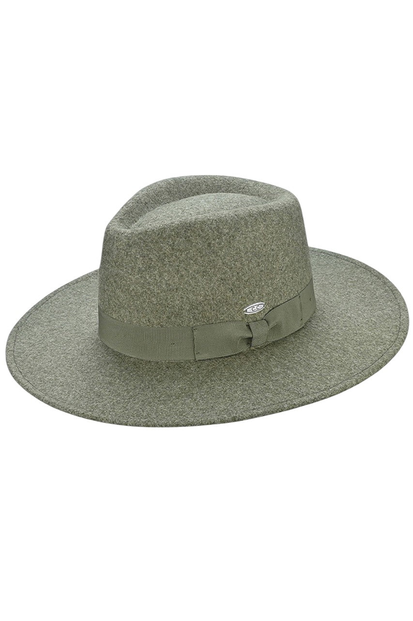 C.C Grosgrain Bow Vegan Felt Panama Hat from Madeline Love