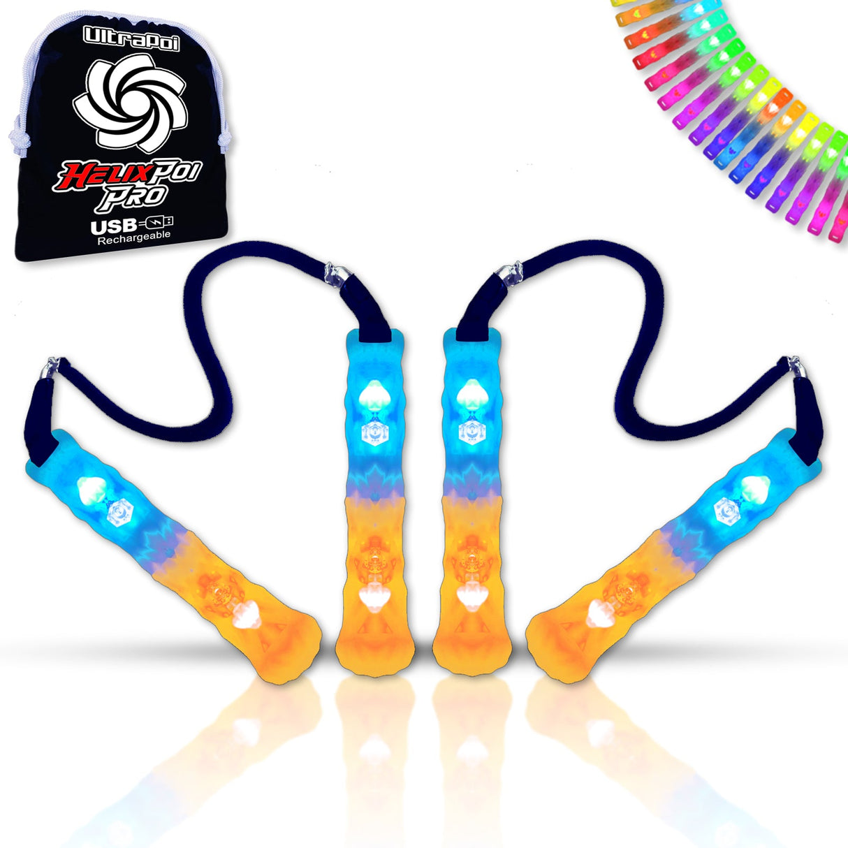 HelixPoi Pro w/ LED GlowStick Handles From Ultrapoi