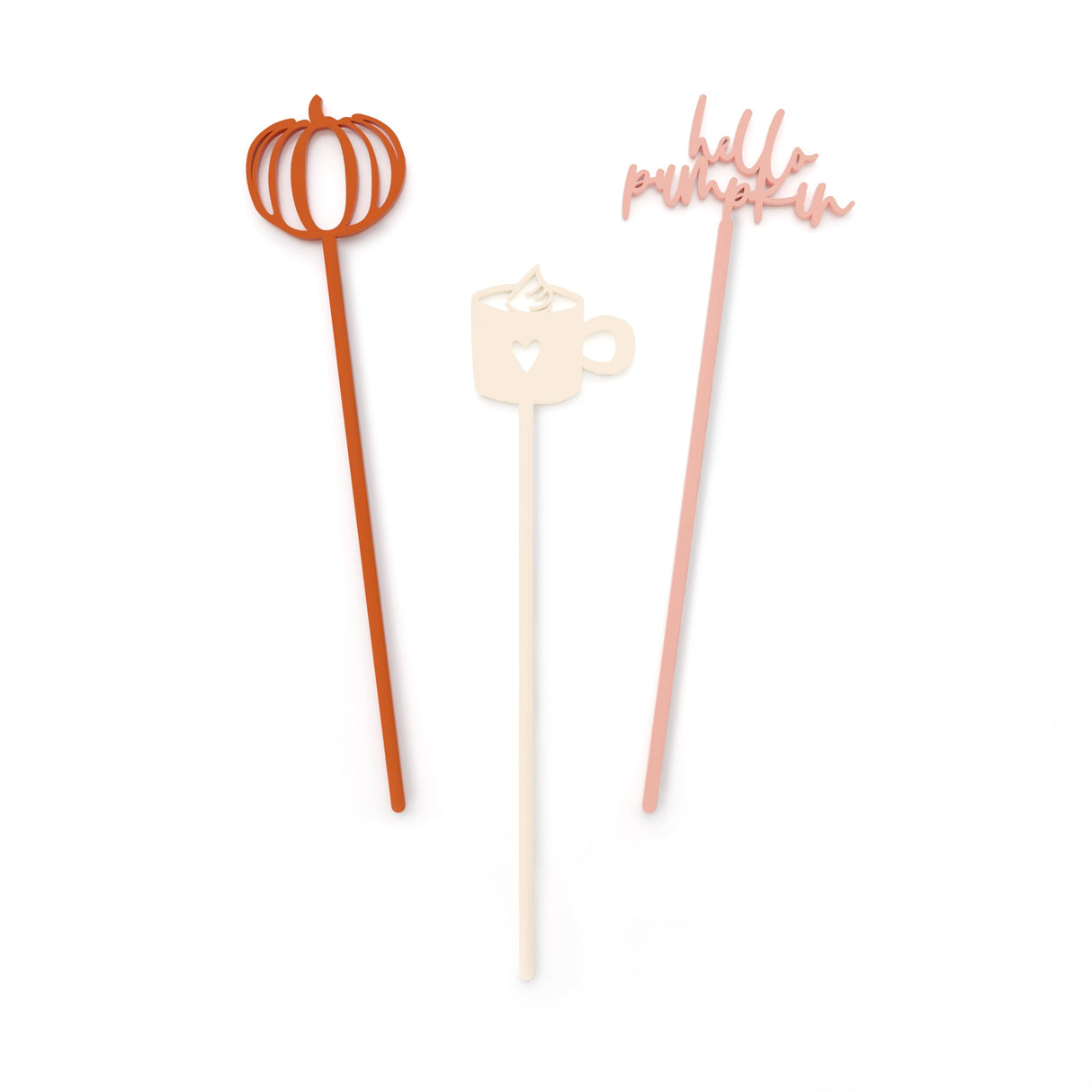 Hello Pumpkin Drink Stirrers from The Cotton & Canvas Co.