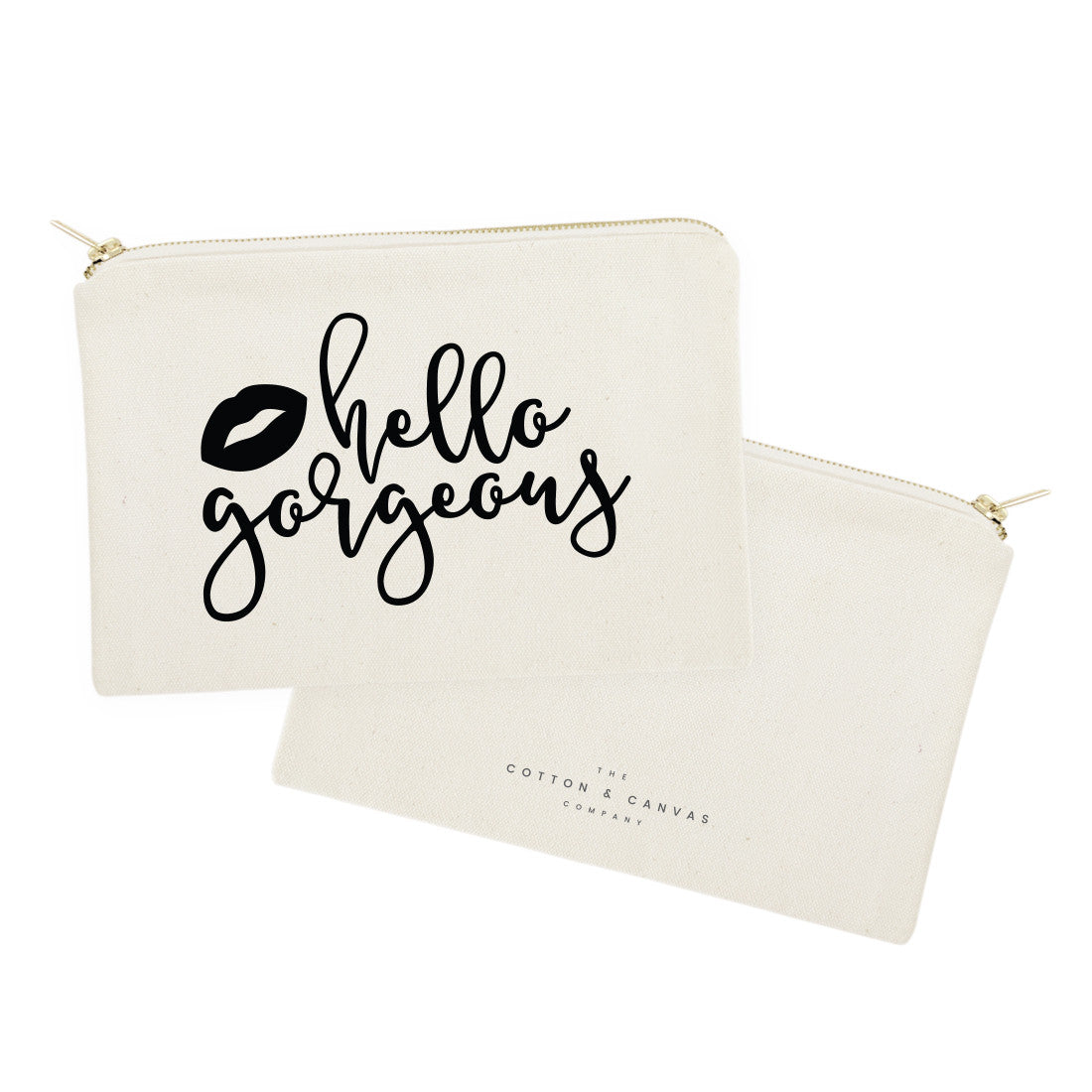 Hello Gorgeous Cotton Canvas Cosmetic Bag from The Cotton & Canvas Co.