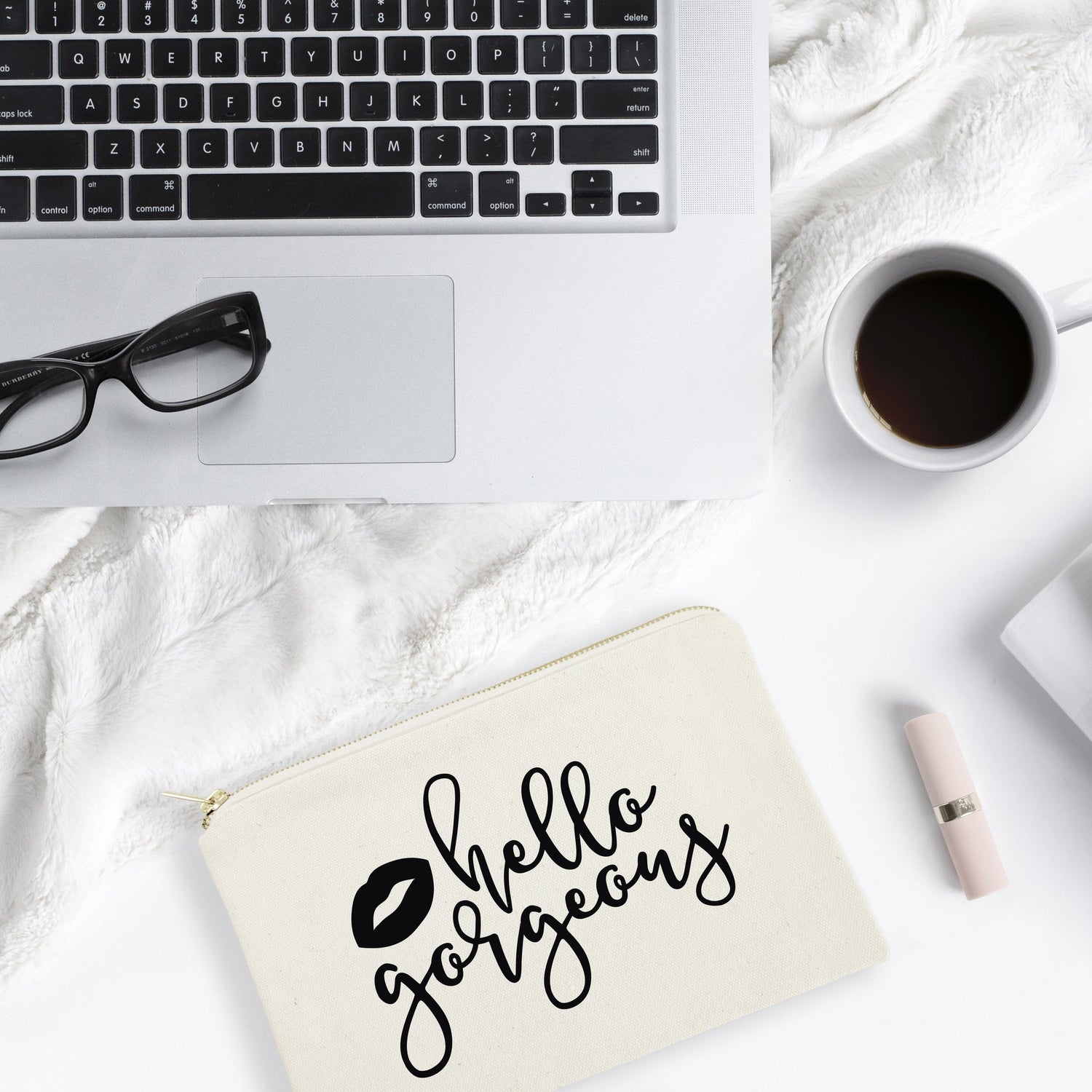 Hello Gorgeous Cotton Canvas Cosmetic Bag from The Cotton & Canvas Co.