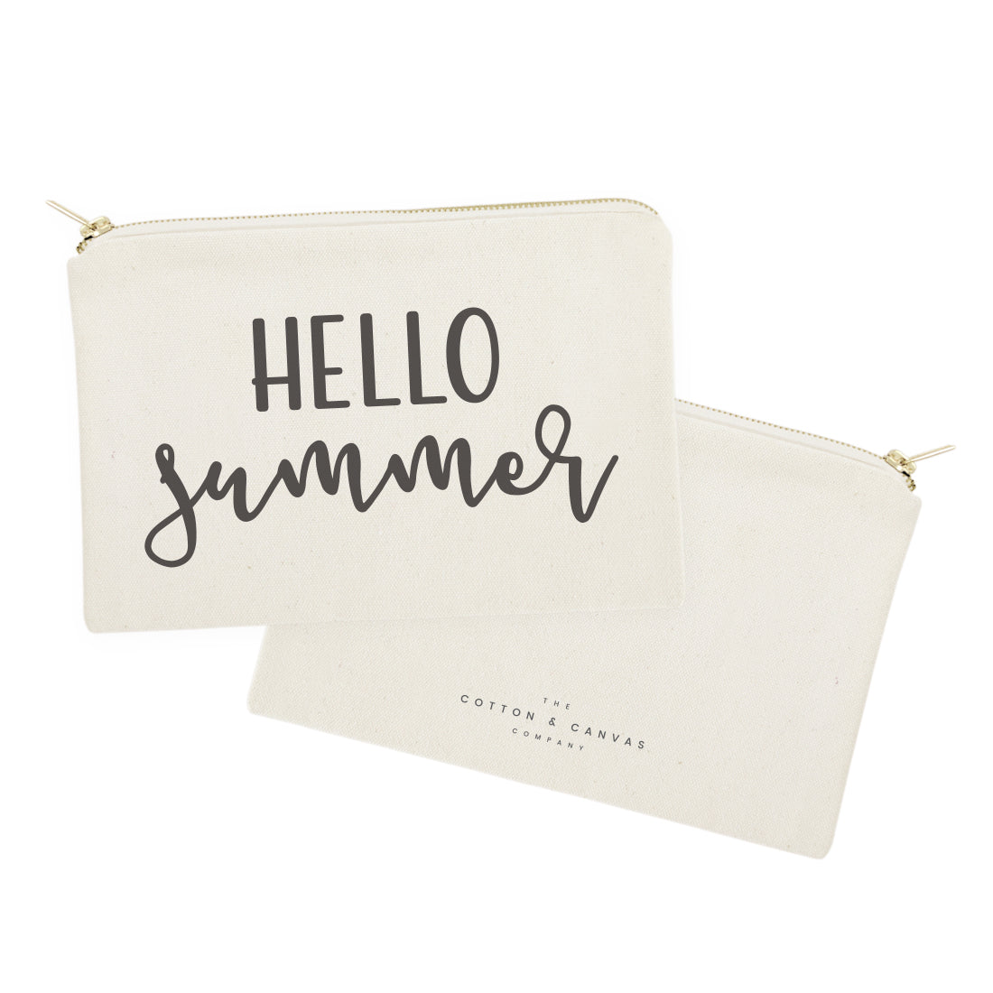 Hello Summer Cotton Canvas Cosmetic Bag from The Cotton & Canvas Co.