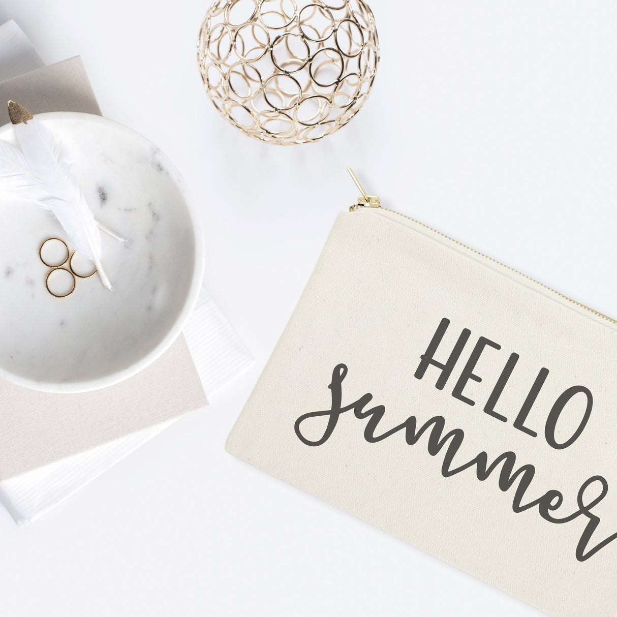Hello Summer Cotton Canvas Cosmetic Bag from The Cotton & Canvas Co.