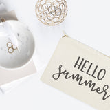 Hello Summer Cotton Canvas Cosmetic Bag from The Cotton & Canvas Co.