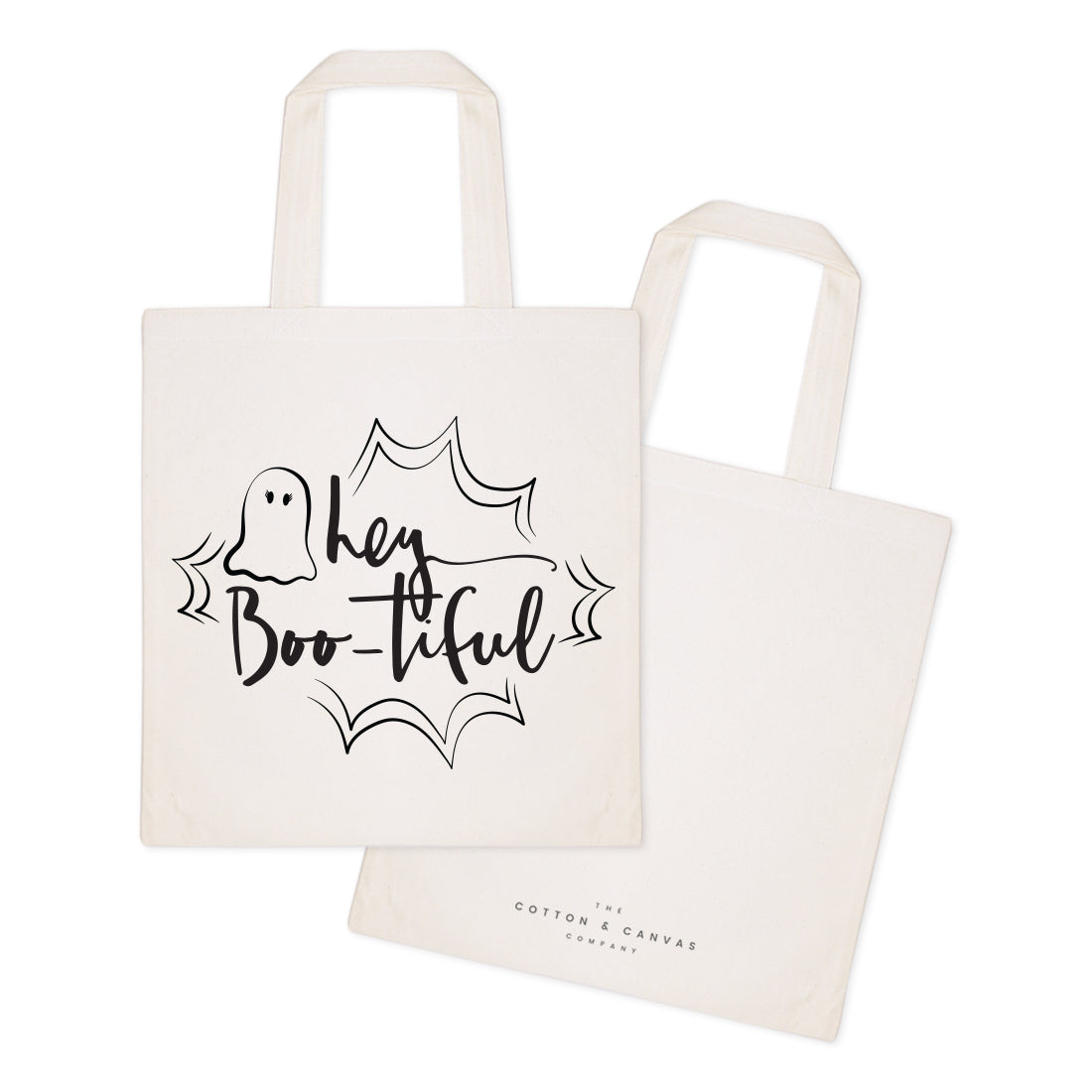 Hey BOO-tiful Halloween Cotton Canvas Tote Bag from The Cotton & Canvas Co.