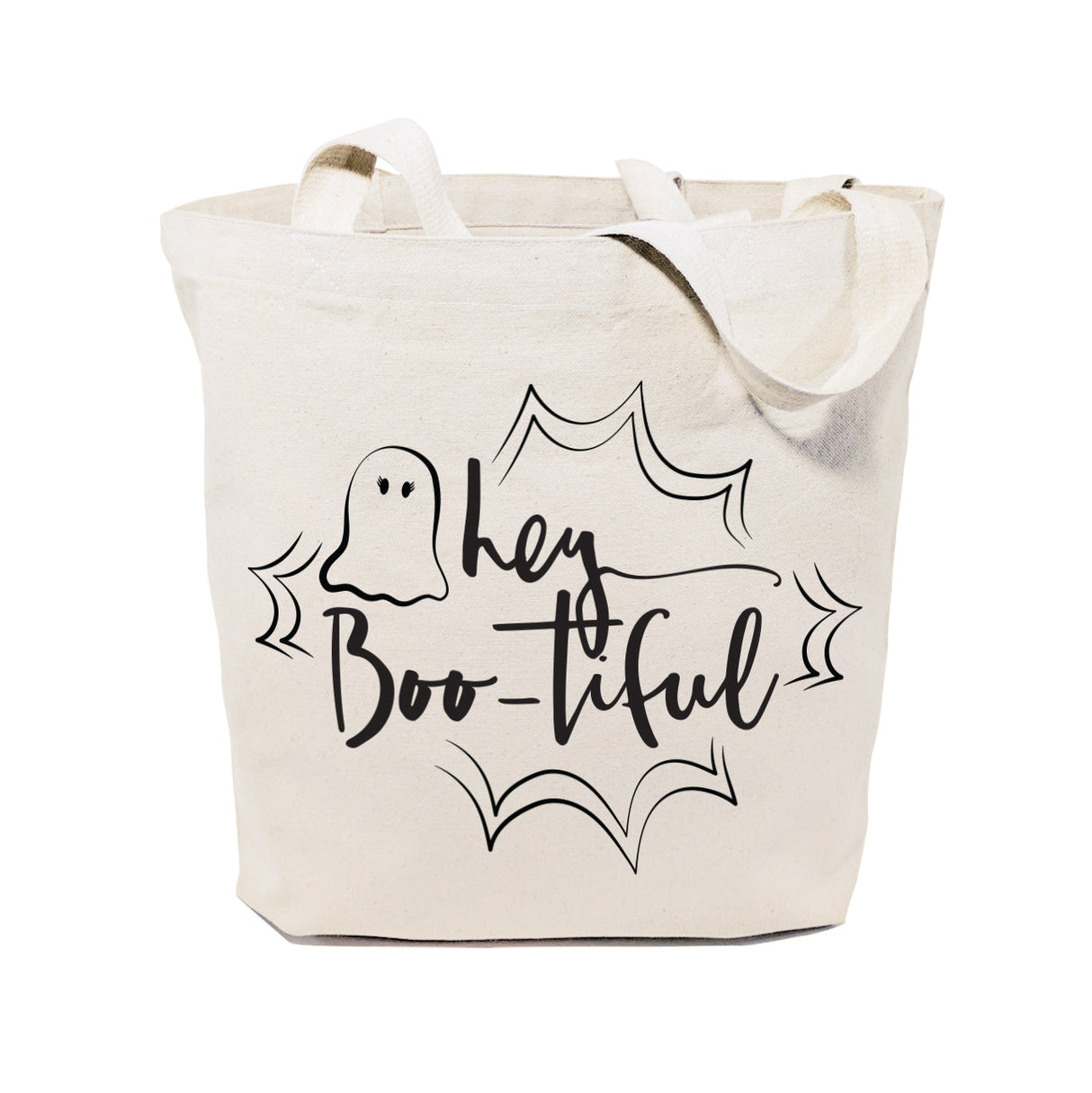 Hey BOO-tiful Halloween Cotton Canvas Tote Bag from The Cotton & Canvas Co.