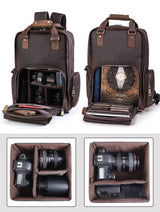 The Gaetano | Large Leather Backpack Camera Bag with Tripod Holder from STEEL HORSE LEATHER