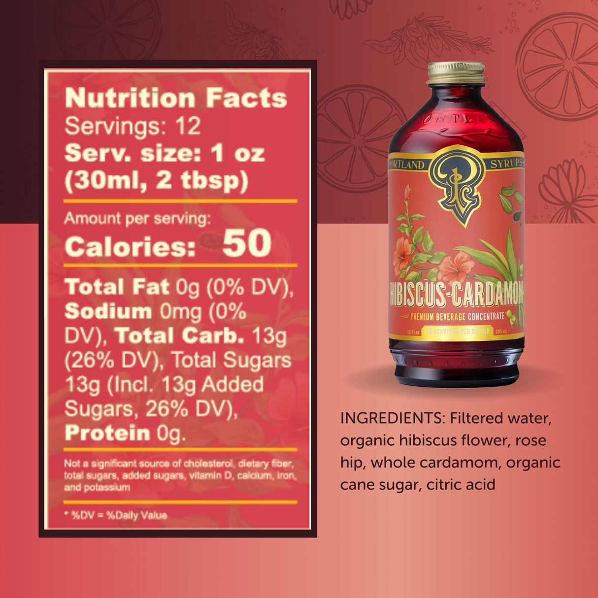 Hibiscus Cardamom Syrup from Portland Syrups
