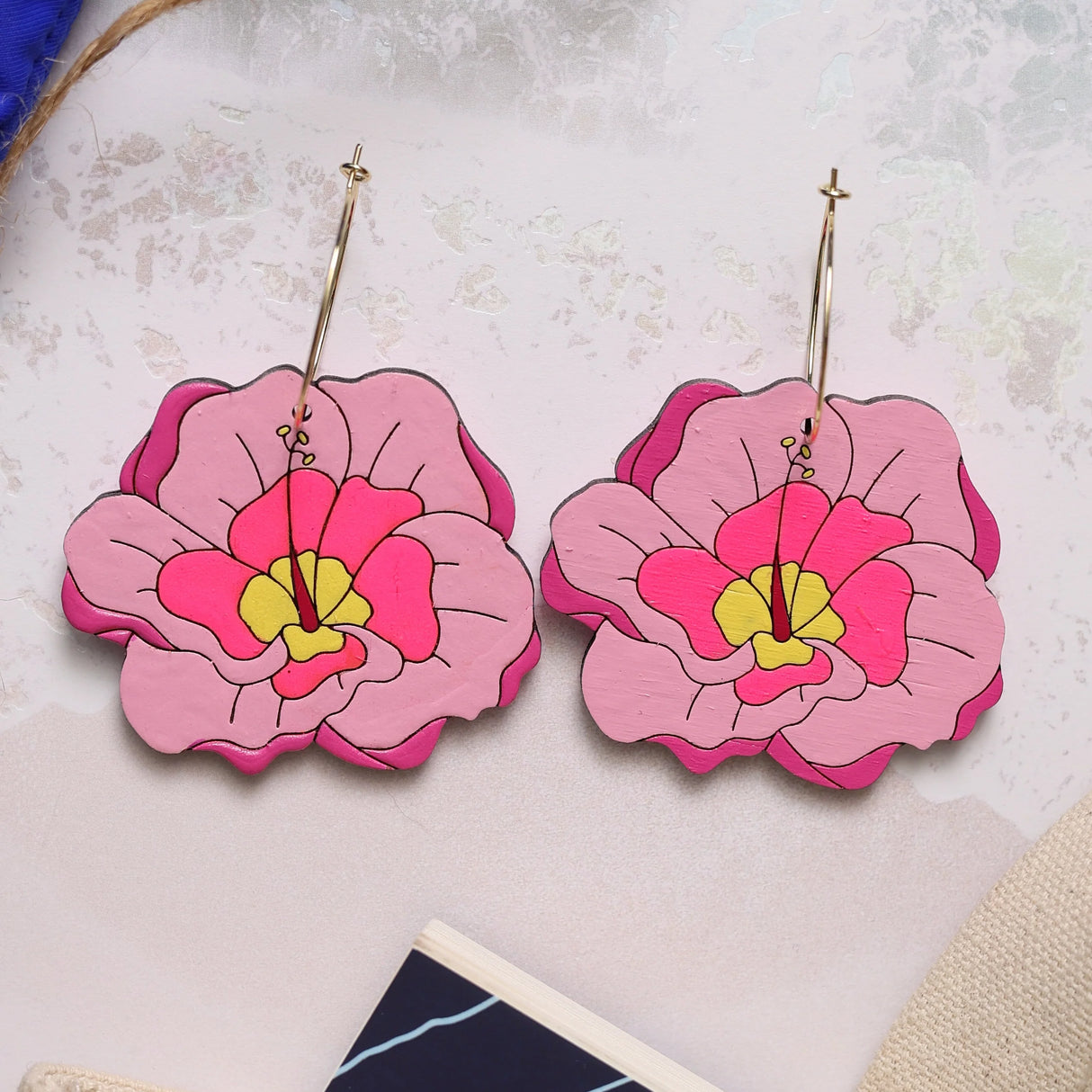 Hibiscus Flower Hoops from LE CHIC MIAMI