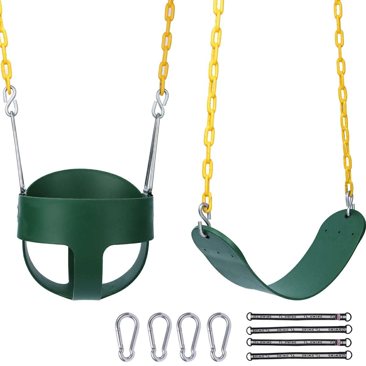 High Back Toddler Bucket Swing Seat with Coated Chains From Redcamp