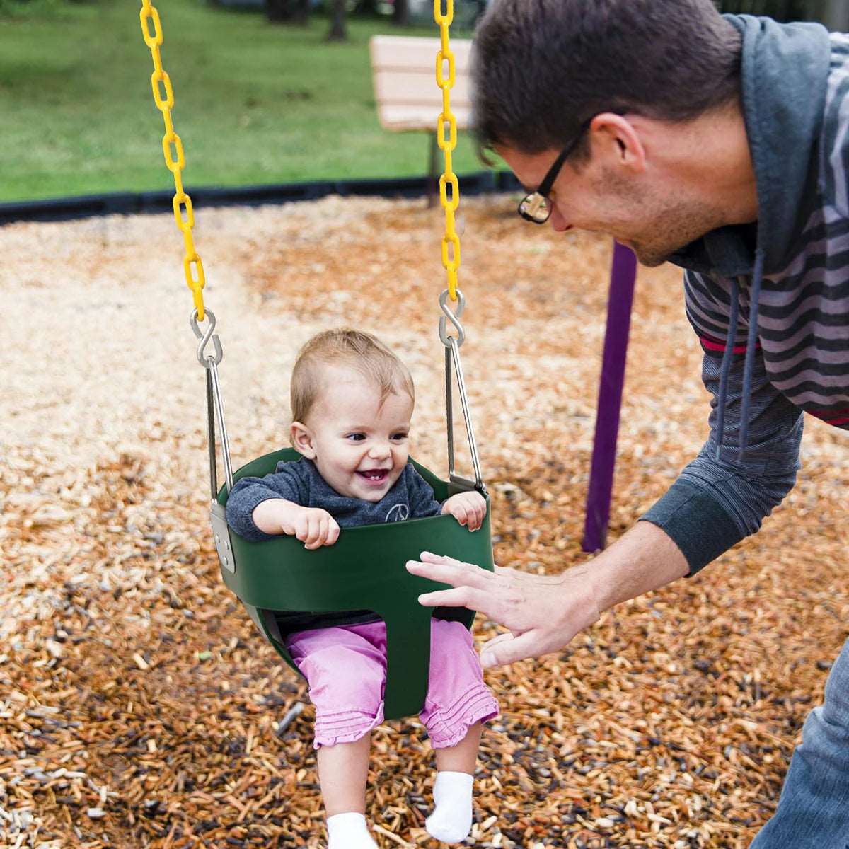 High Back Toddler Bucket Swing Seat with Coated Chains From Redcamp