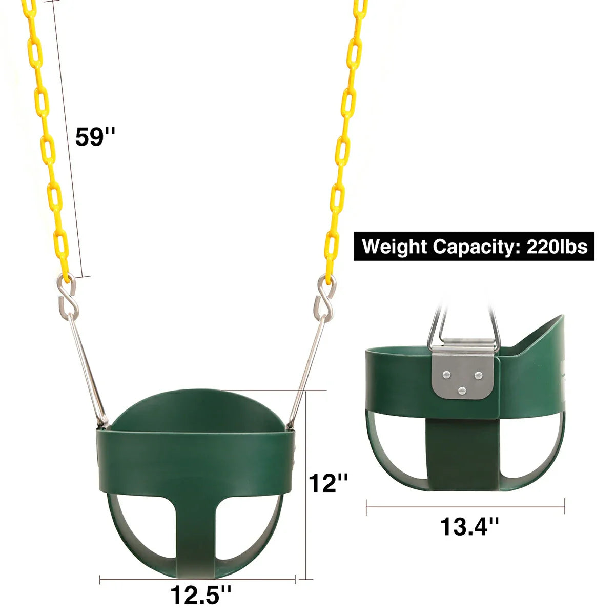 High Back Toddler Bucket Swing Seat with Coated Chains From Redcamp