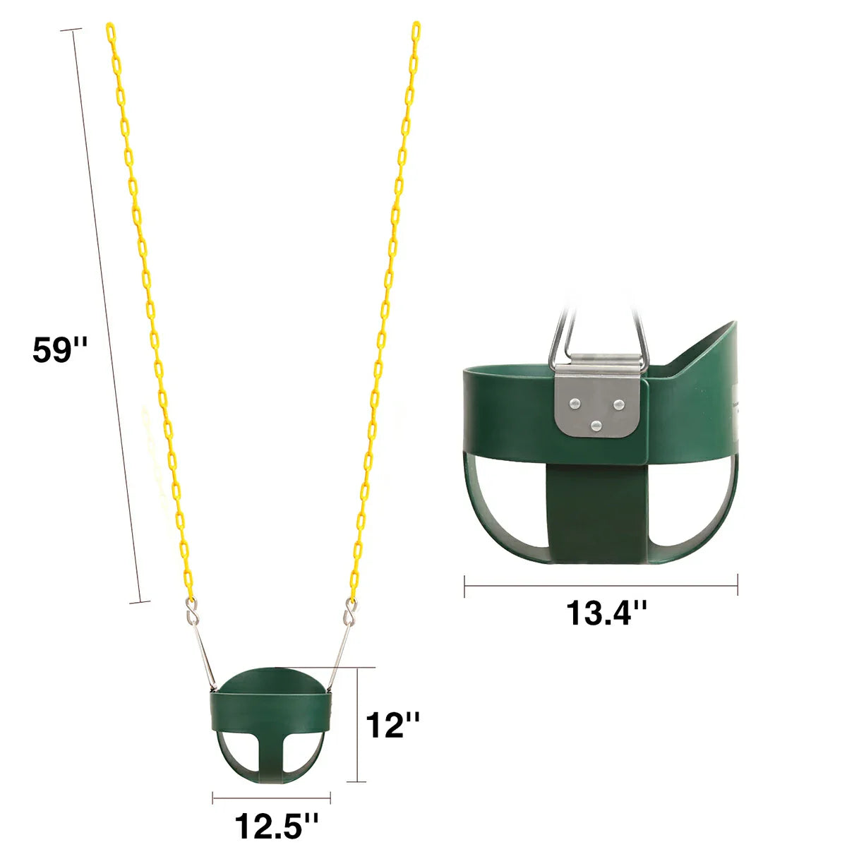 High Back Toddler Bucket Swing Seat with Coated Chains From Redcamp