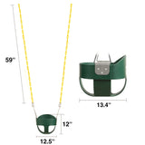 High Back Toddler Bucket Swing Seat with Coated Chains From Redcamp