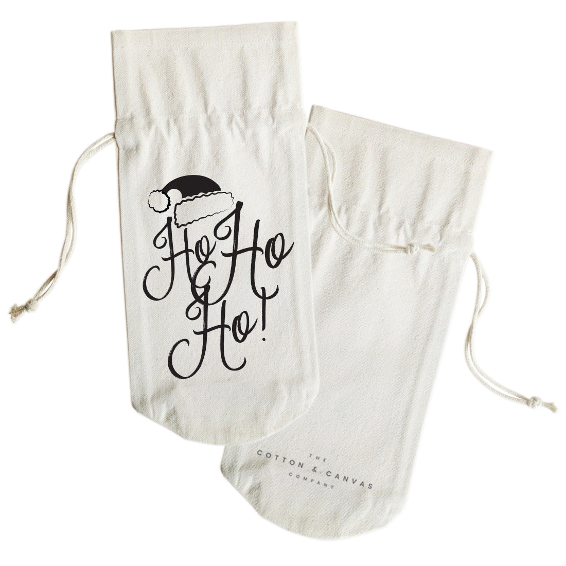 Ho Ho Ho Christmas Cotton Canvas Wine Bag from The Cotton & Canvas Co.