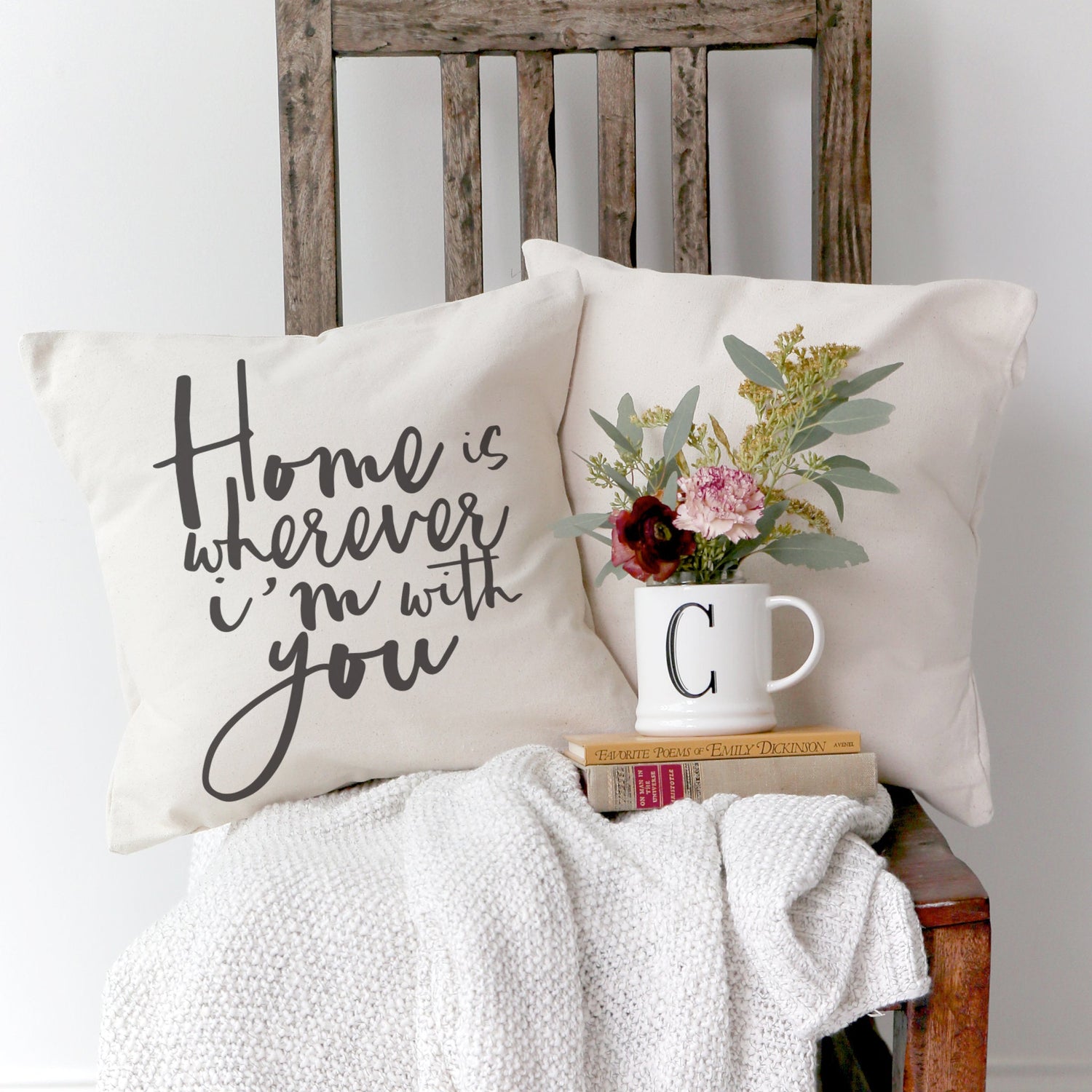 Home is Wherever I'm With You Pillow Cover from The Cotton & Canvas Co.