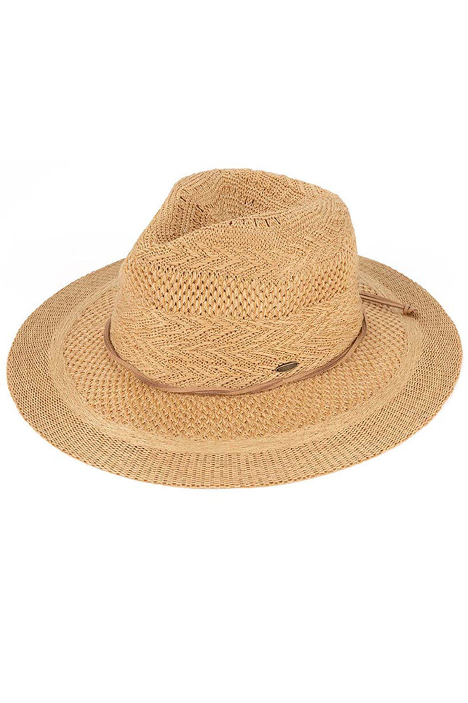 C.C MULTI PATTERN SUEDE STRING BAND PANAMA HAT from Madeline Love