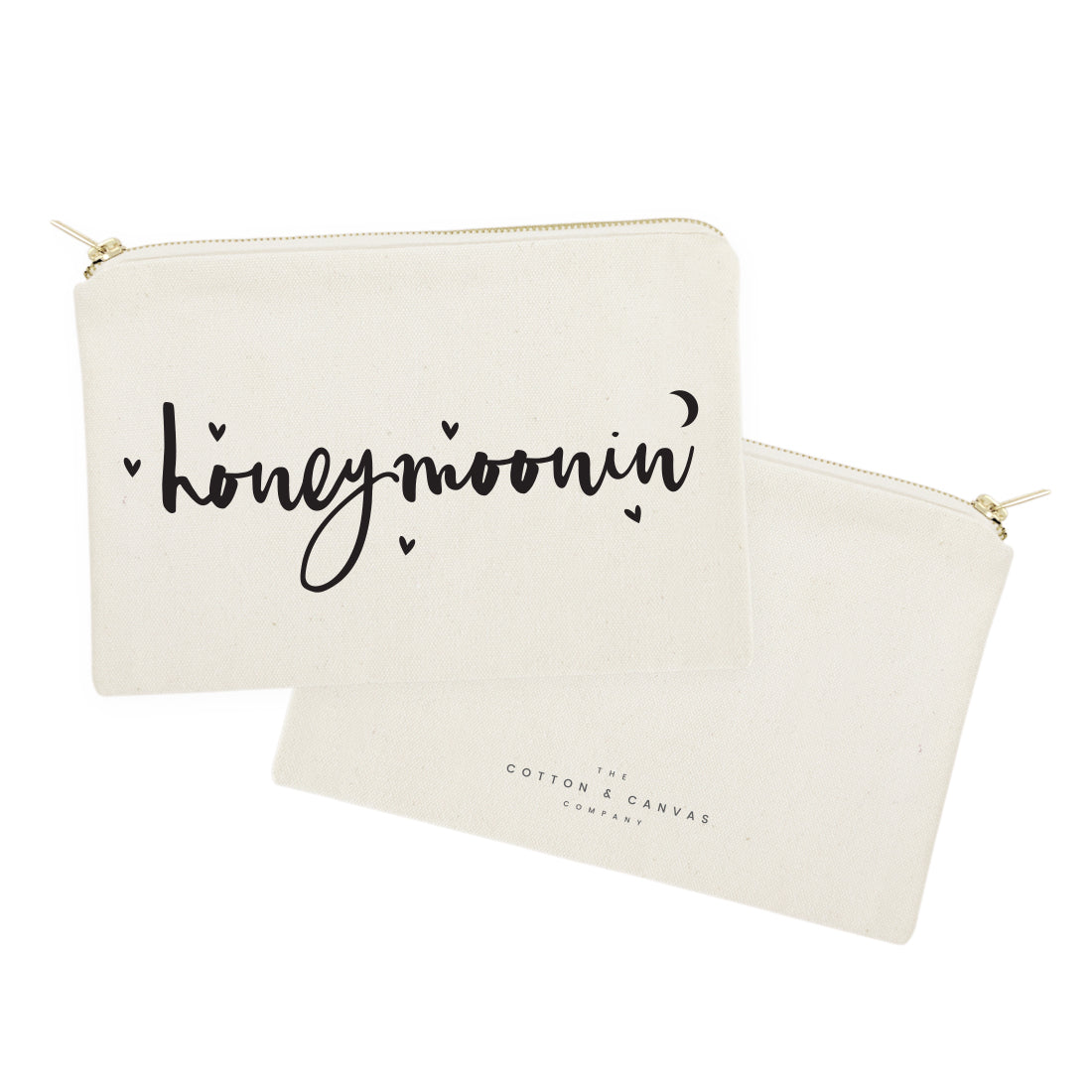 Honeymoonin' Cotton Canvas Cosmetic Bag from The Cotton & Canvas Co.