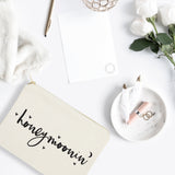 Honeymoonin' Cotton Canvas Cosmetic Bag from The Cotton & Canvas Co.