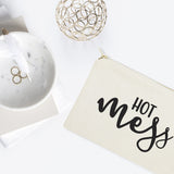 Hot Mess Cotton Canvas Cosmetic Bag from The Cotton & Canvas Co.