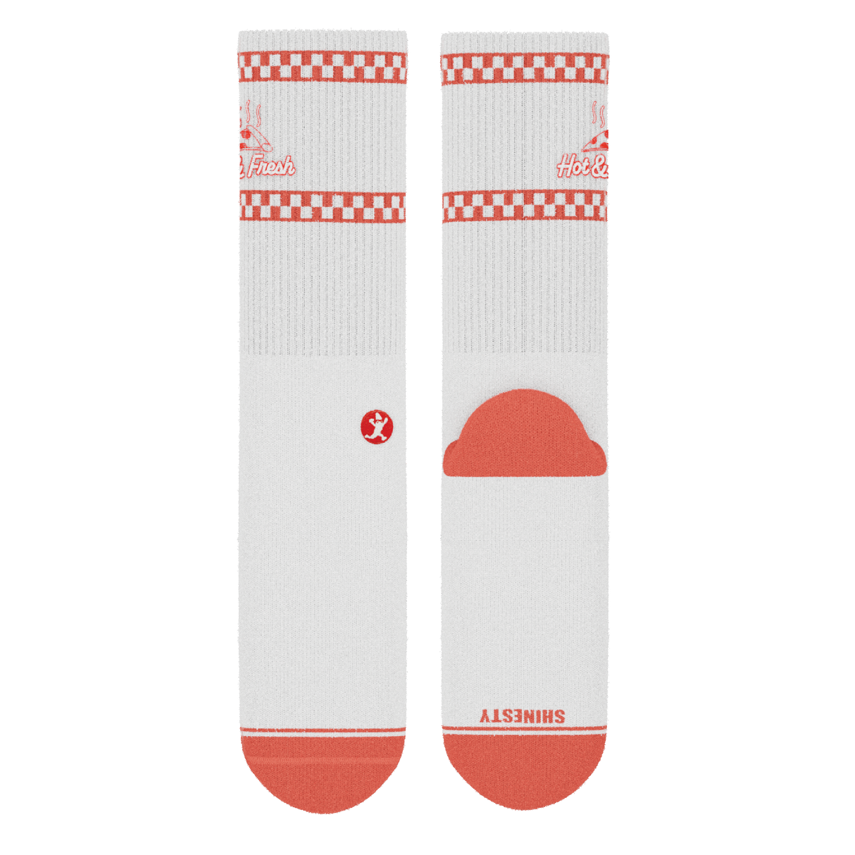 The Hot & Fresh | Pizza Box Heel Hammock™ Crew Socks from Shinesty