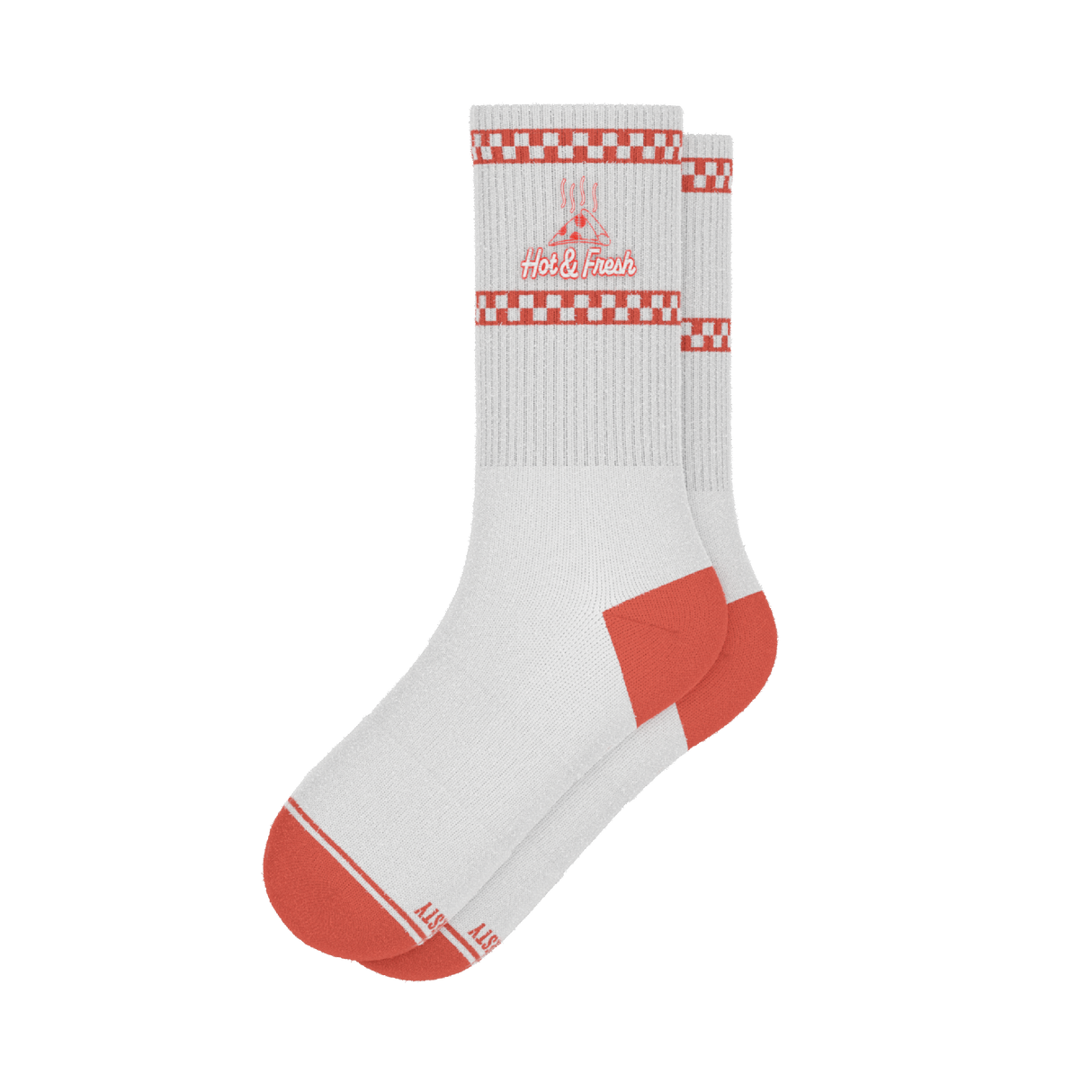 The Hot & Fresh | Pizza Box Heel Hammock™ Crew Socks from Shinesty