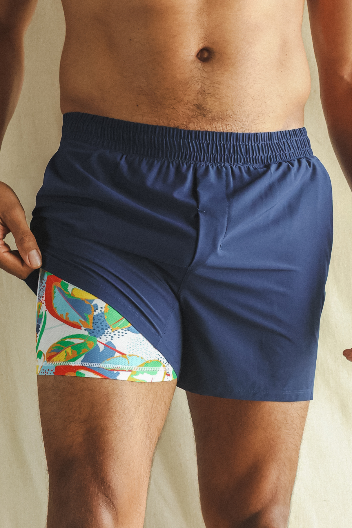 The Hot in Havana | Tropical Navy Ball Hammock® 5 Inch Athletic Shorts from Shinesty