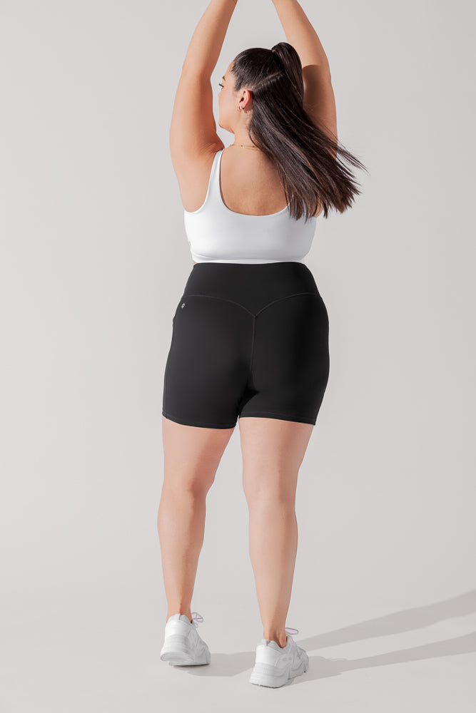 Crisscross Hourglass® Midi Short with Pockets - Black from POPFLEX